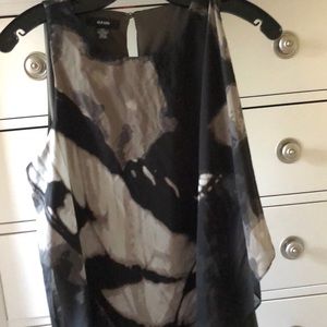 Sheer Sleeveless Asymmetric Blouse